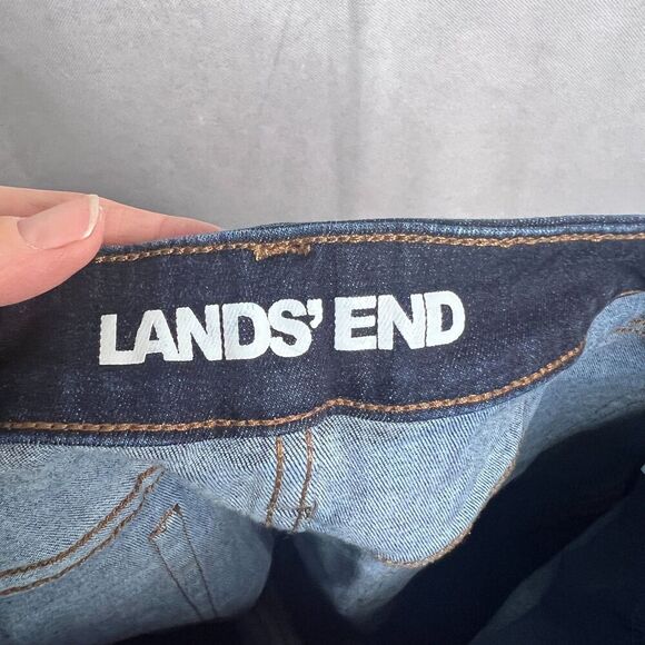 Lands End Dark Wash Mid Rise Skinny Jeans Non Destructed Size 8 - Picture 8 of 12